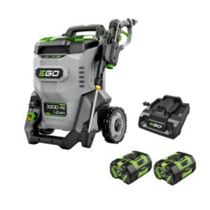 EGO, Pressure Washer Kit w/ Batteries Chargers, Pressure 3200 PSI, Flow 2 GPM, Volts 56 Model# HPW3204