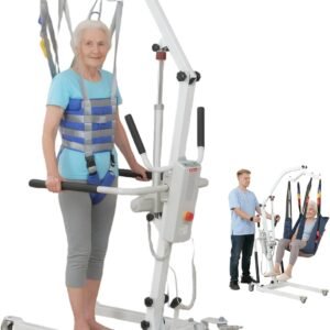 2-in-1 Electric Patient Lift with Stand-Up Assist & 2 Slings