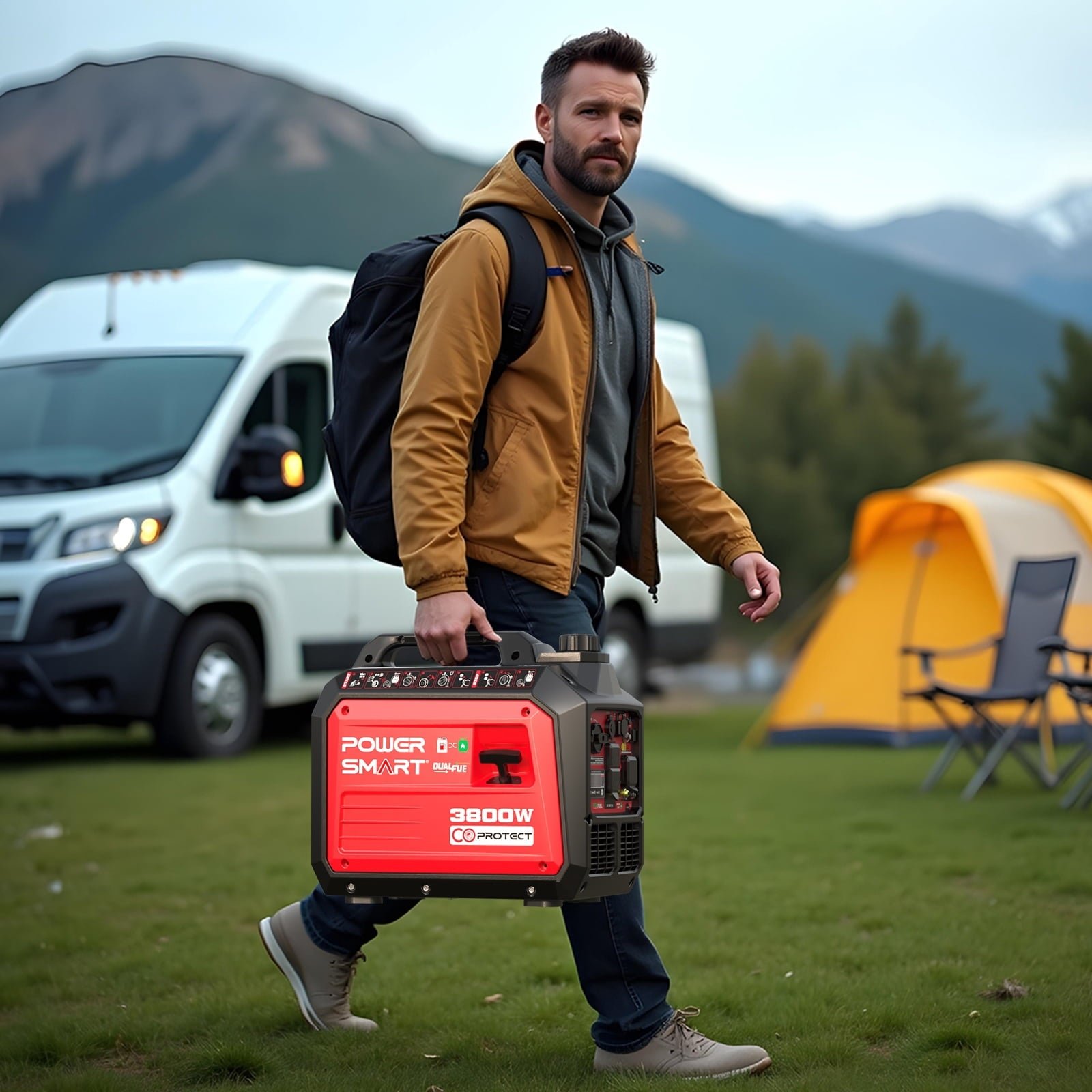 PowerSmart Portable Equipment 3800-Watt Dual Fuel Manual Start with CO Detect Quiet Power Generator - Image 6