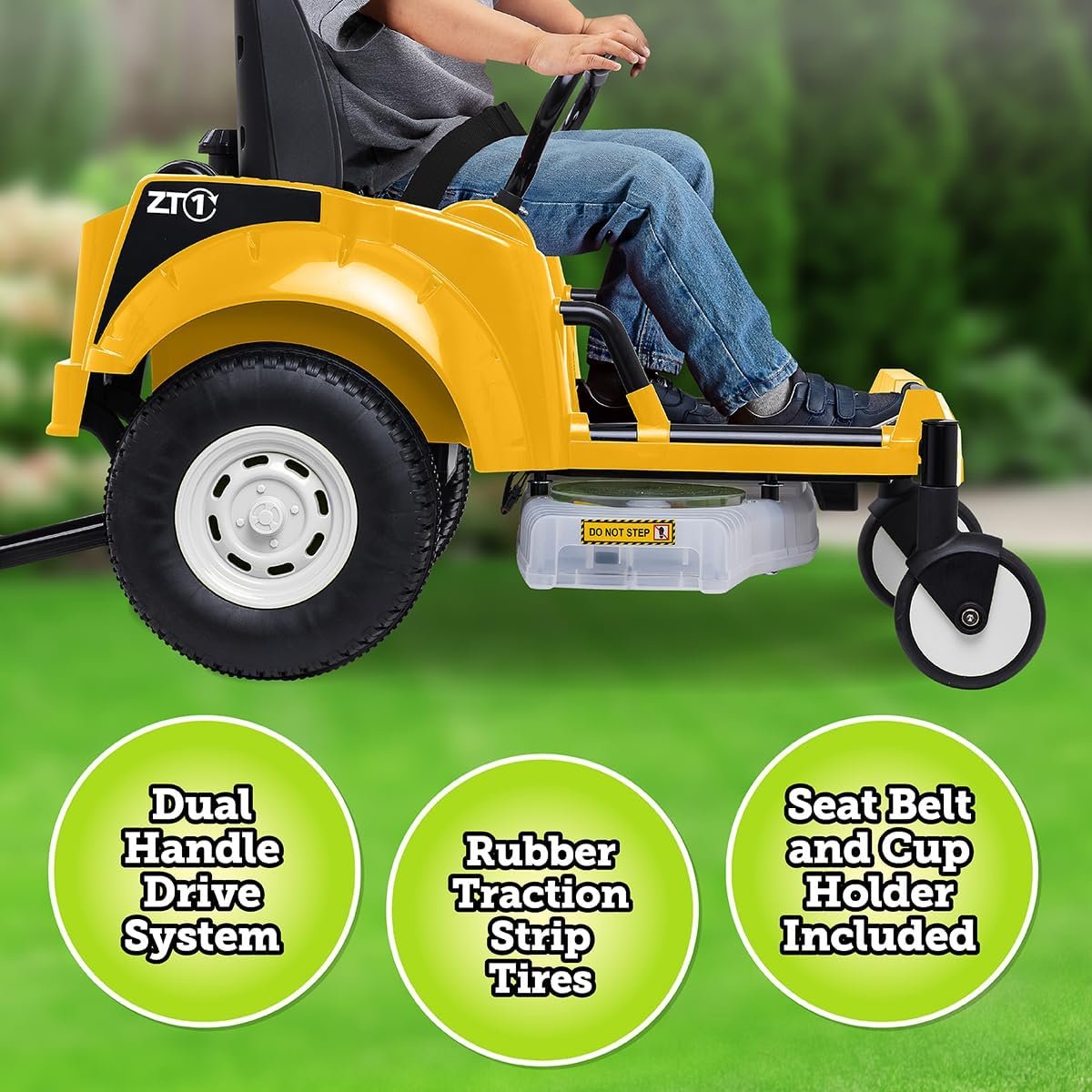 Kid Trax 12V Zero Turn Riding Lawn Mower Tractor for Kids - Image 7