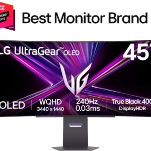 LG UltraGear 45" 5K2K OLED Curved Gaming Monitor, 165Hz