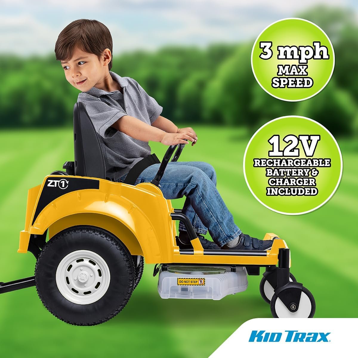 Kid Trax 12V Zero Turn Riding Lawn Mower Tractor for Kids - Image 5