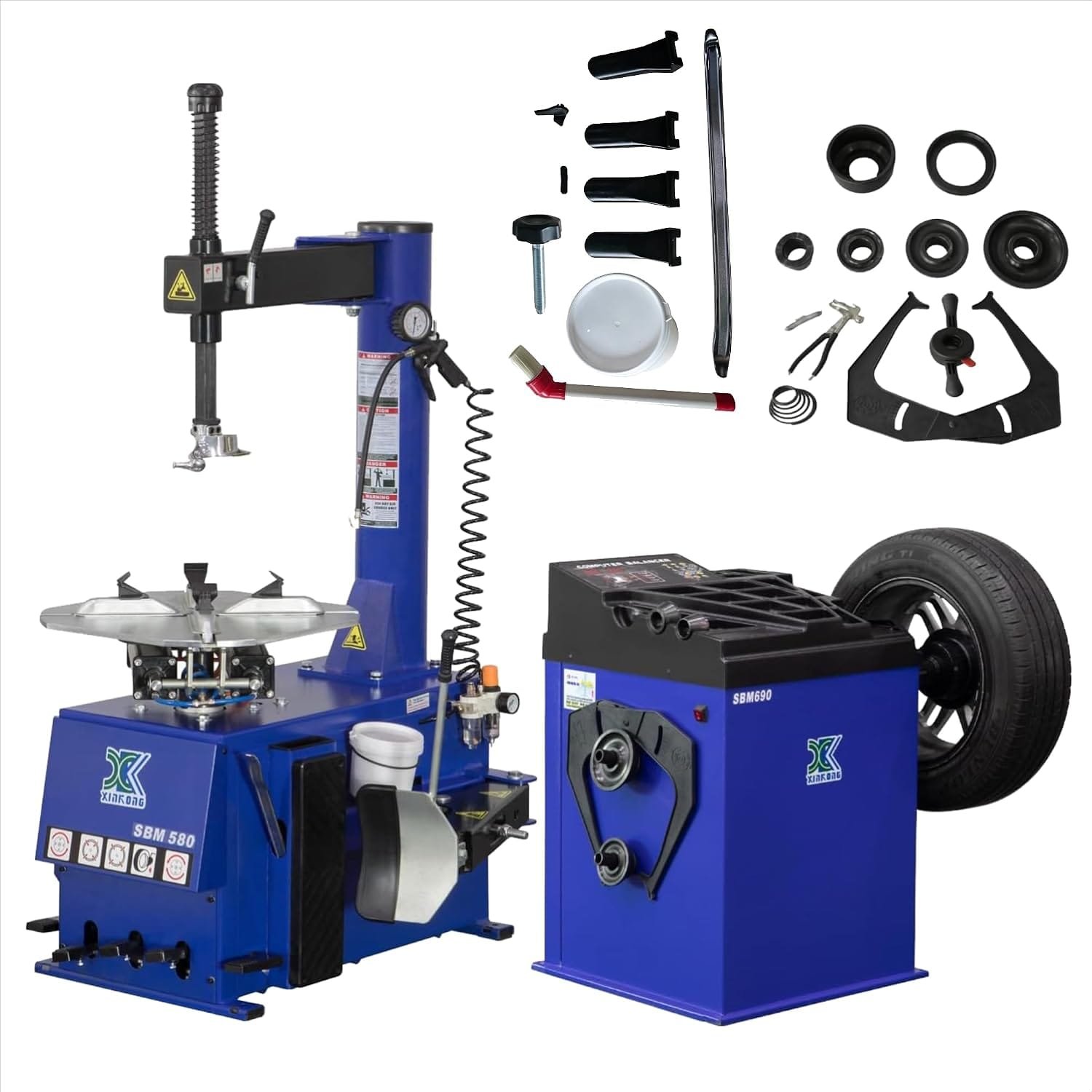 2.0 HP Automatic Tire Changer & Wheel Balancer Combo – 580/690 Professional Machine