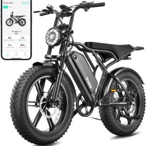 TST Electric Bike for Adults, 1500W Peak Motor 60 Miles Fat Tire Ebike with 48V 15Ah Removable Battery 20" Fat Tire Electric Bike, Full Suspension and 7-Speed