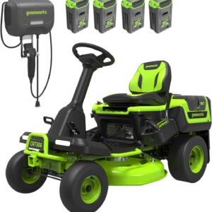 Greenworks 60V 30-Inch Riding Lawn Mower with Batteries & Charger
