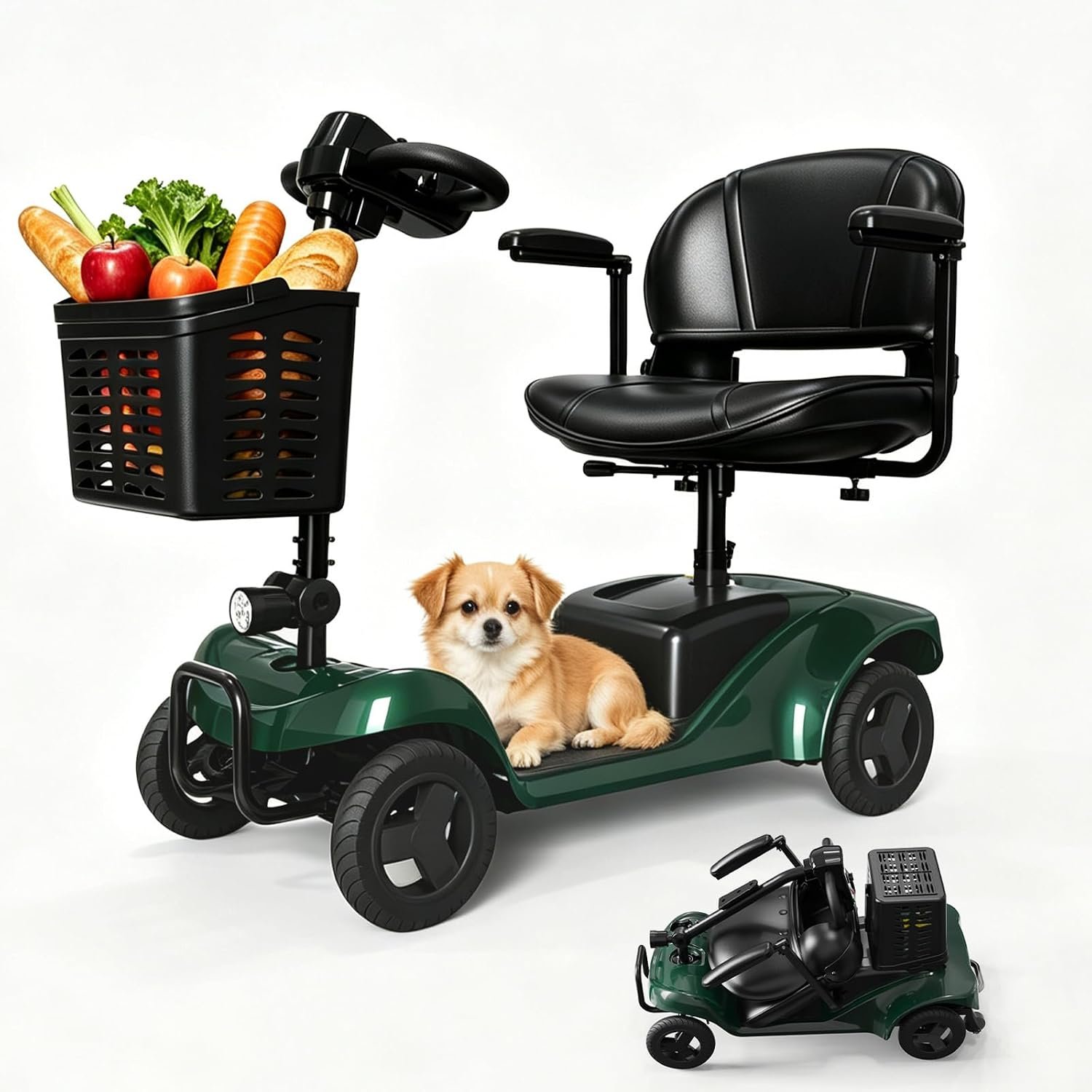 4-Wheel Mobility Scooter with 15-Mile Range – Blue - Image 10
