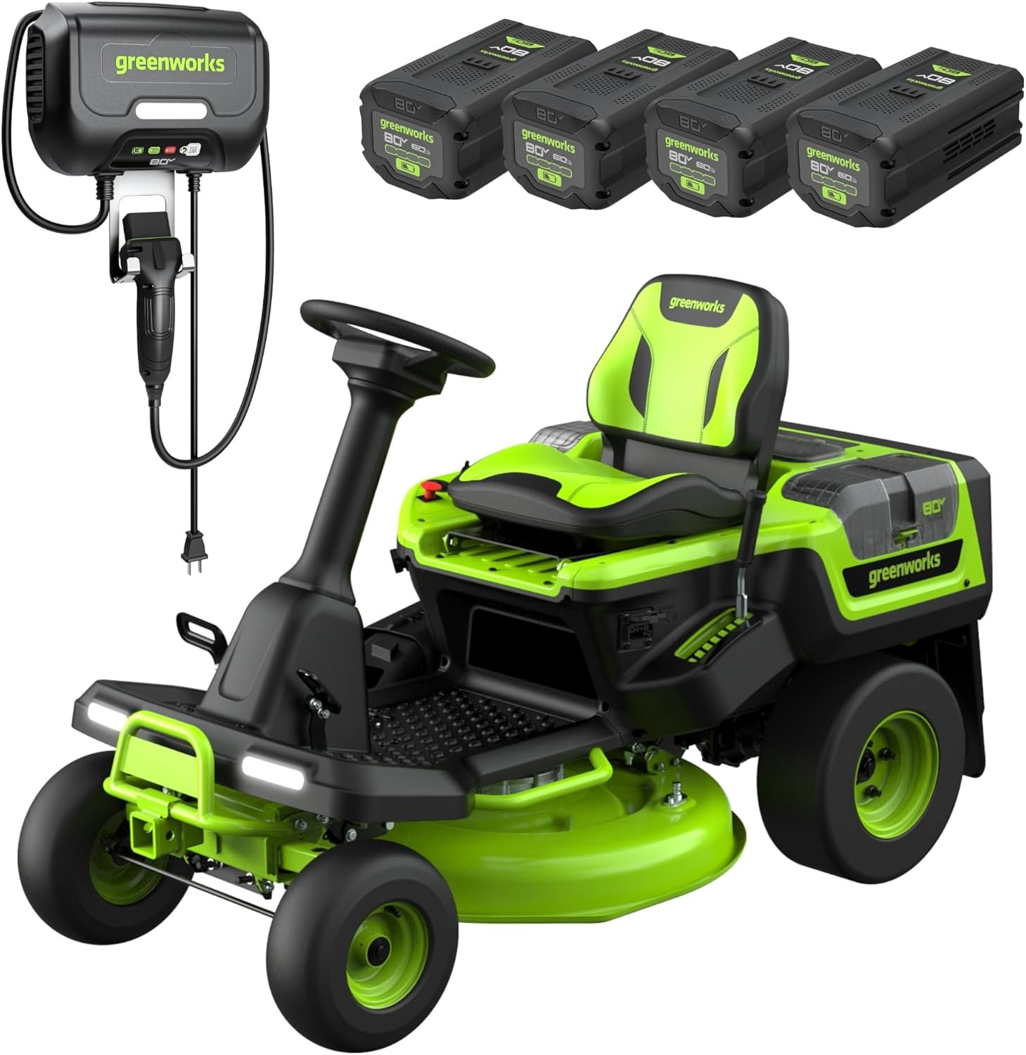 Greenworks 80V 42" CrossoverZ Zero Turn Riding Lawn Mower, (6) 6.0Ah Batteries and 600W Charger - Image 25