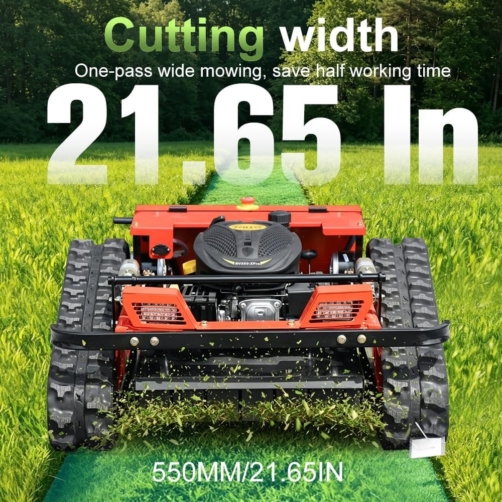 Remote-Controlled All-Terrain Lawn Mower – 45° Slope Climbing, Tracked Gas-Electric Hybrid - Image 3
