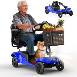 4-Wheel Mobility Scooter with 15-Mile Range – Blue