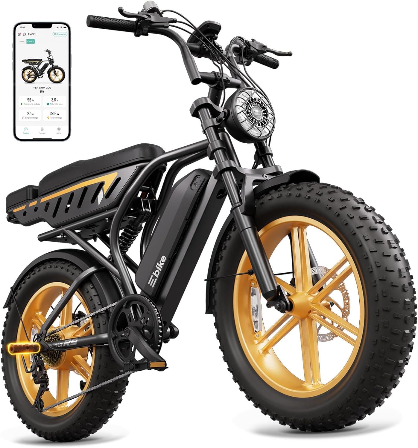 TST Electric Bike for Adults, 1500W Peak Motor 60 Miles Fat Tire Ebike with 48V 15Ah Removable Battery 20" Fat Tire Electric Bike, Full Suspension and 7-Speed - Image 12