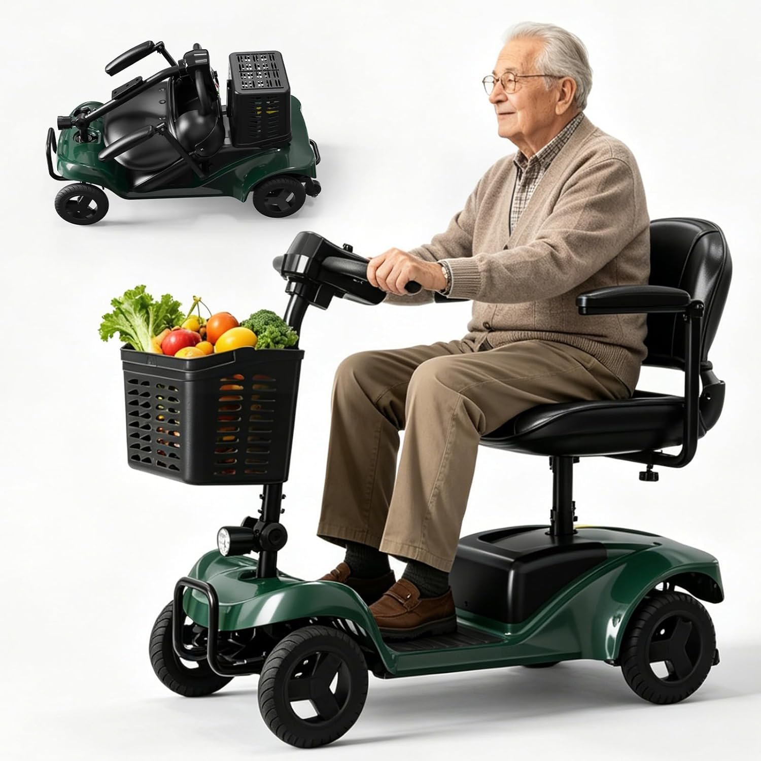 4-Wheel Mobility Scooter with 15-Mile Range – Blue - Image 12
