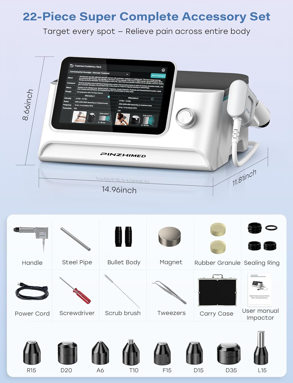 2026 Upgraded ESWT Shockwave Therapy Machine with 8 Treatment Heads - Image 9