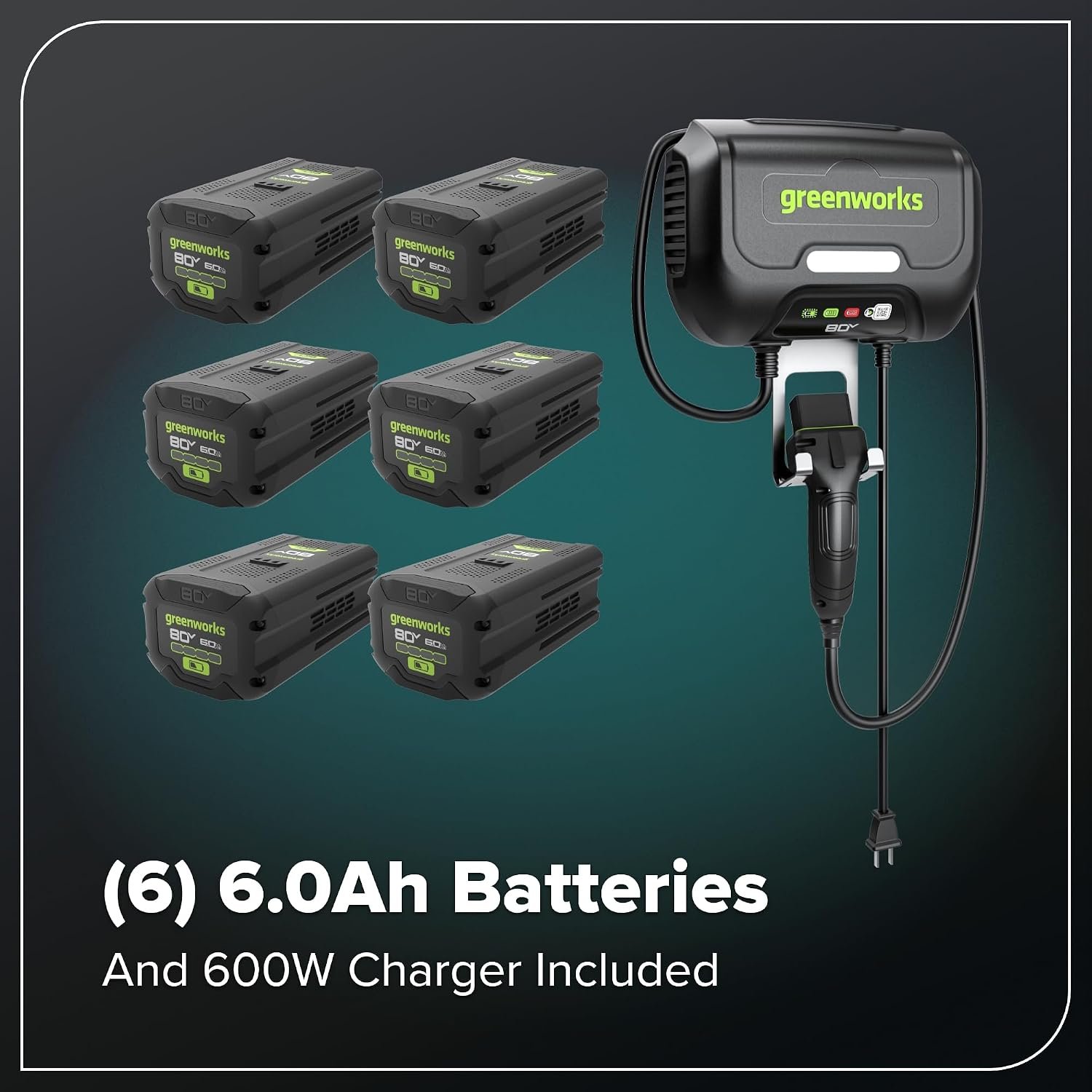 Greenworks 80V 42" CrossoverZ Zero Turn Riding Lawn Mower, (6) 6.0Ah Batteries and 600W Charger - Image 16