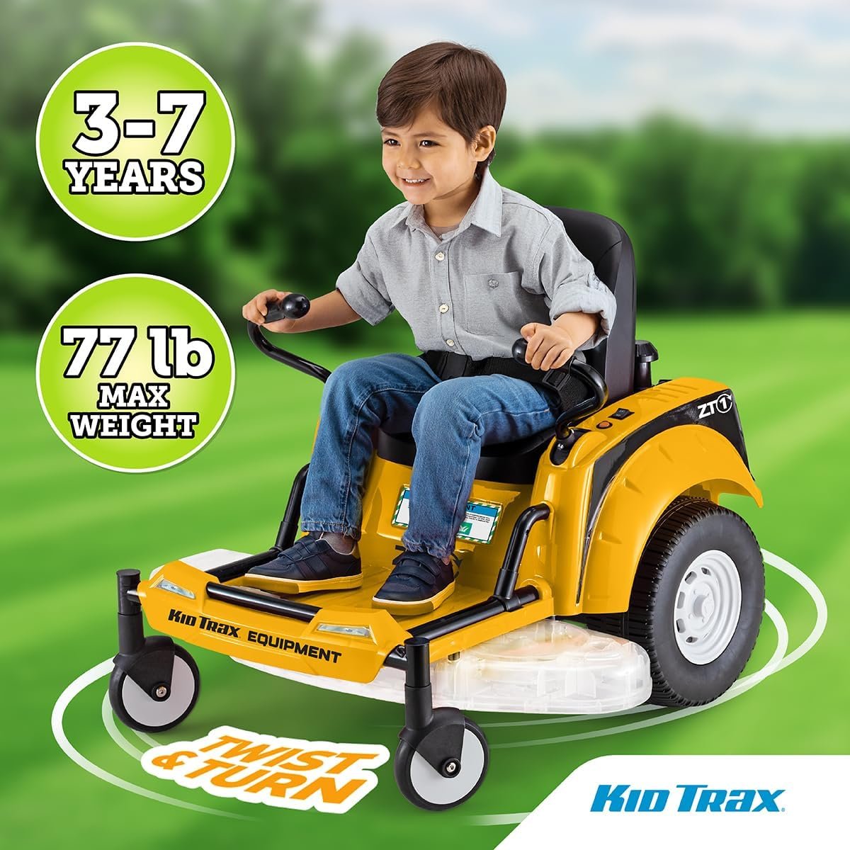 Kid Trax 12V Zero Turn Riding Lawn Mower Tractor for Kids - Image 4