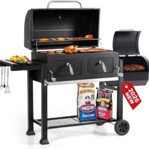 30-Inch Charcoal BBQ Grill and Offset Smoker