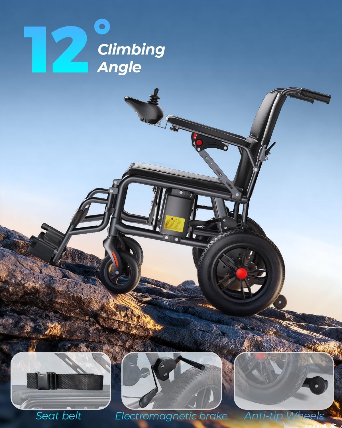 Lightweight Foldable Electric Wheelchair for Adults & Seniors - Image 7