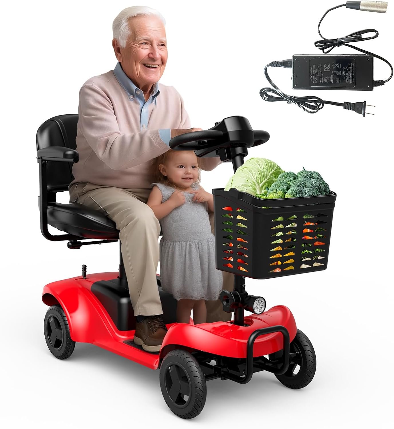 4-Wheel Mobility Scooter with 15-Mile Range – Blue - Image 8