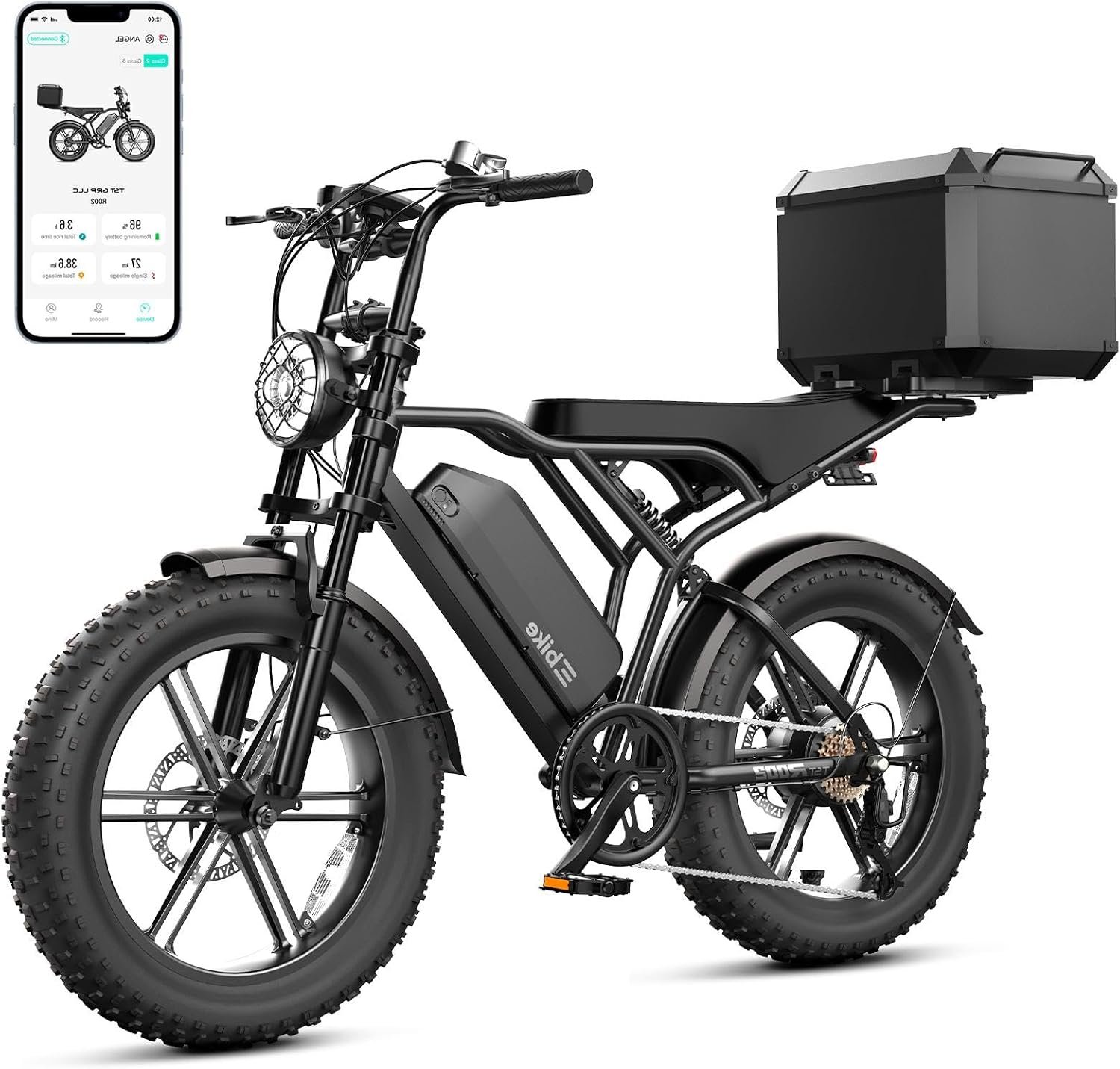 TST Electric Bike for Adults, 1500W Peak Motor 60 Miles Fat Tire Ebike with 48V 15Ah Removable Battery 20" Fat Tire Electric Bike, Full Suspension and 7-Speed - Image 13