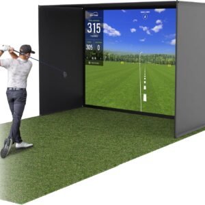 GoSports Golf Simulator Enclosure Nets - Complete Set with Frame and HD Impact Screen Kit - Indoor At Home Golf Training Equipment - Choose 10x8 ft, 12x9 ft, or 14x8 ft