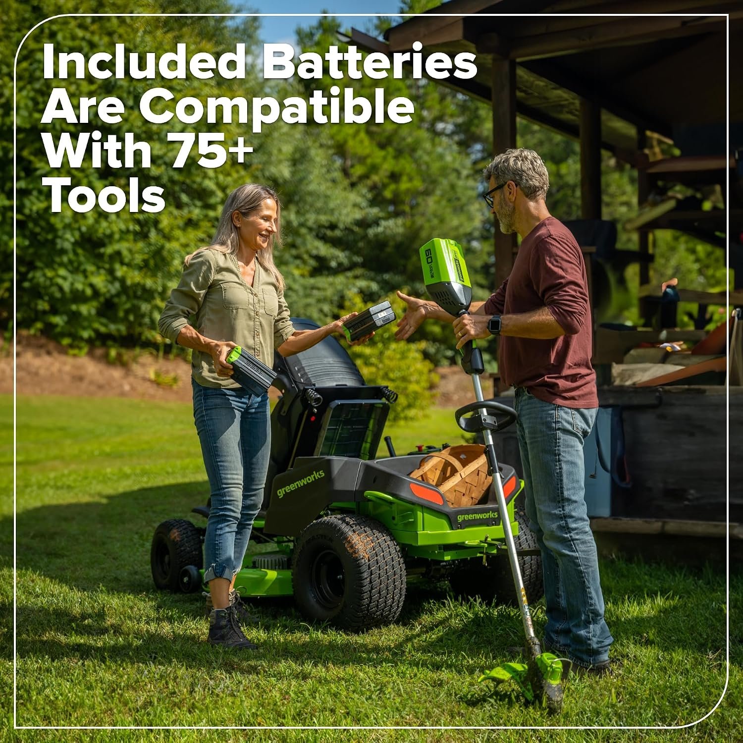 Greenworks 80V 42" CrossoverZ Zero Turn Riding Lawn Mower, (6) 6.0Ah Batteries and 600W Charger - Image 19