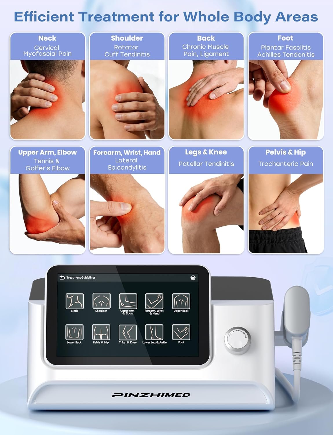 2026 Upgraded ESWT Shockwave Therapy Machine with 8 Treatment Heads - Image 2