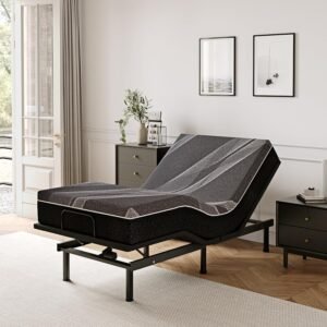 Dyonery Twin XL Adjustable Bed with 12" Gel Memory Foam Mattress