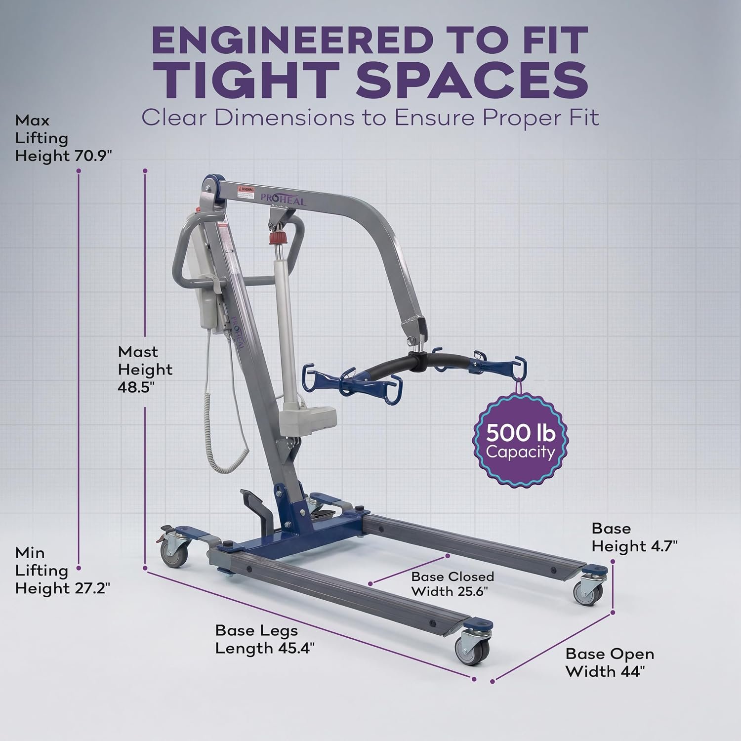 ProHeal Electric Full Body Patient Lift, 500 lbs - Image 7