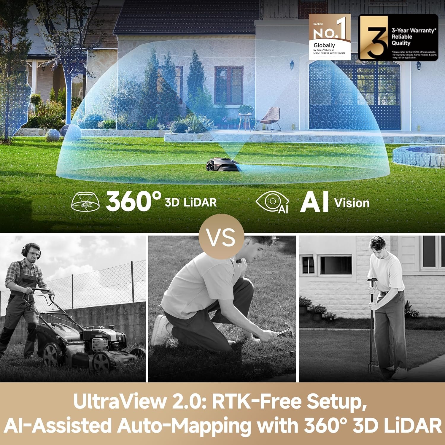 MOVA LiDAX Ultra 1000 Wire-Free Robot Lawn Mower - Image 2