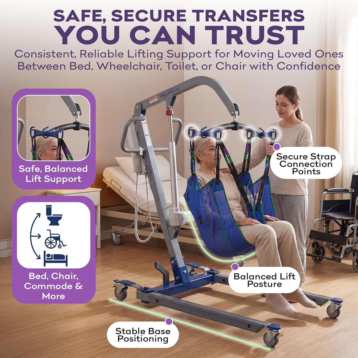 ProHeal Electric Full Body Patient Lift, 500 lbs - Image 6