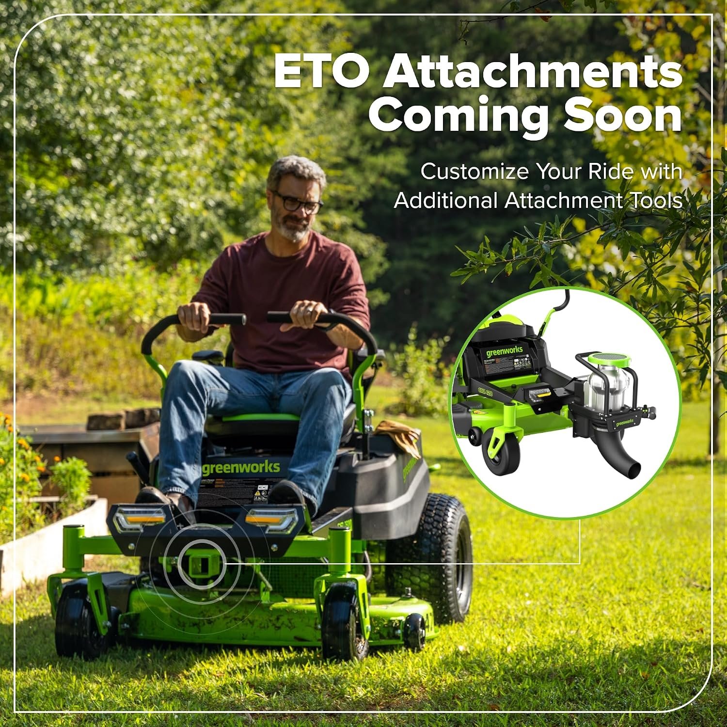 Greenworks 80V 42" CrossoverZ Zero Turn Riding Lawn Mower, (6) 6.0Ah Batteries and 600W Charger - Image 20