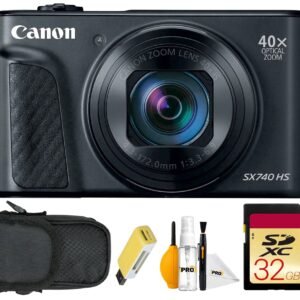 Canon PowerShot SX740 HS Digital Camera 40x Zoom Bundle 32GB Kit (International Model)