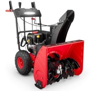 PowerSmart 24-Inch Two-Stage Self-Propelled Gas Snow Blower – 212cc Engine, Electric Start & LED Headlight