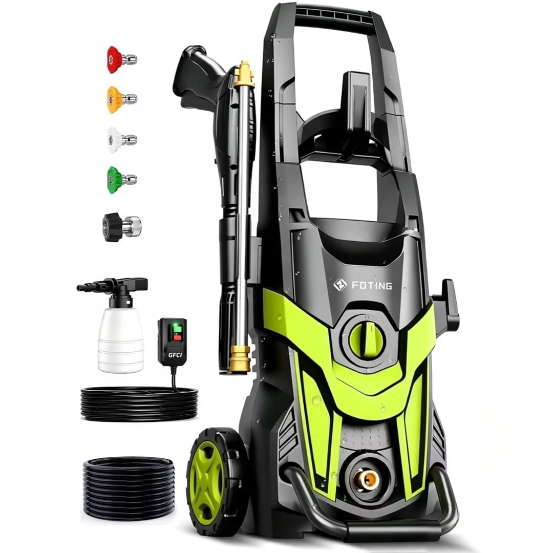 FOTING 4300 PSI at 2.8 GPM 115 Amps Corded Electric Pressure Washers with GFCI Protection, Chemical / Detergent Injection