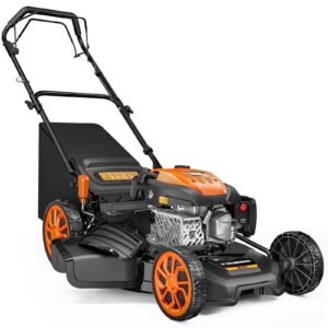 21″ 170cc Gas Self-Propelled Lawn Mower, 3-in-1 with 7-Height Adjustment