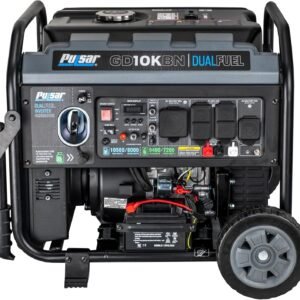 Pulsar GD10KBN 10500W Dual Fuel Home Backup Portable Inverter Generator with Wheel Kit and Electric Start RV Ready