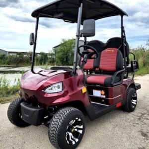 48V Renegade X Edition Electric Golf Cart – 4-Seater Red Utility Cart with Bed