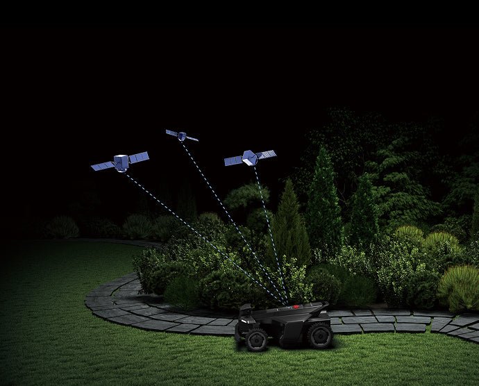 Navimow i Series robot lawn mower uses three satellite signals.