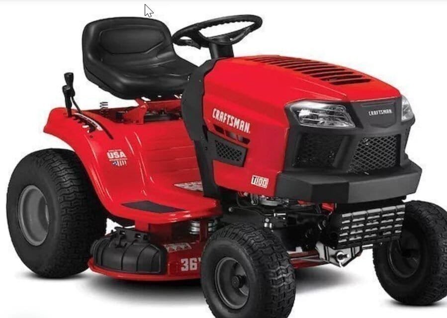 CRAFTSMAN T100 36-Inch Riding Lawn Mower – 11.5 HP Gas Engine