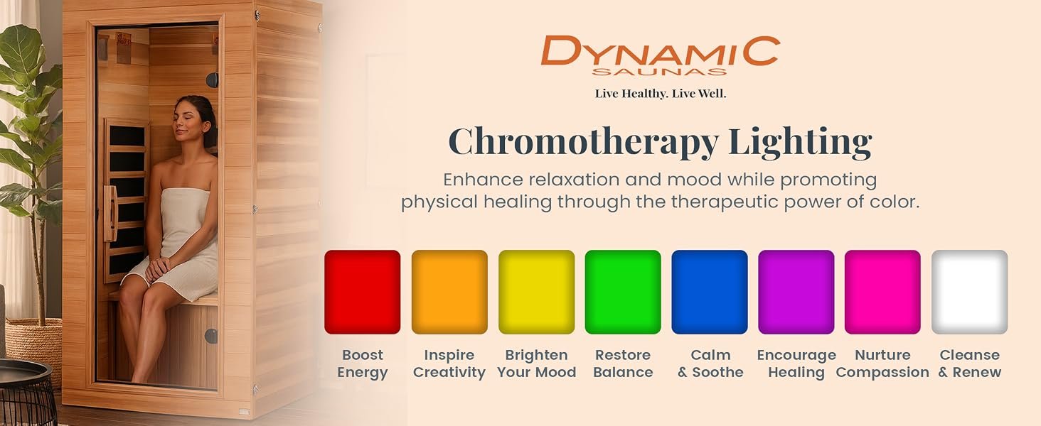 Text reads: Chromotherapy Lighting