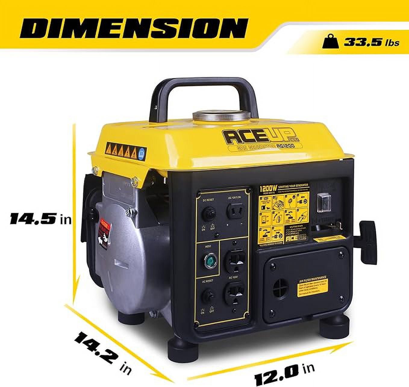 Aceup Energy 1,200W Gas-Powered Generator, Portable Generator Camping Ultralight, EPA & CARB Compliant - Image 3