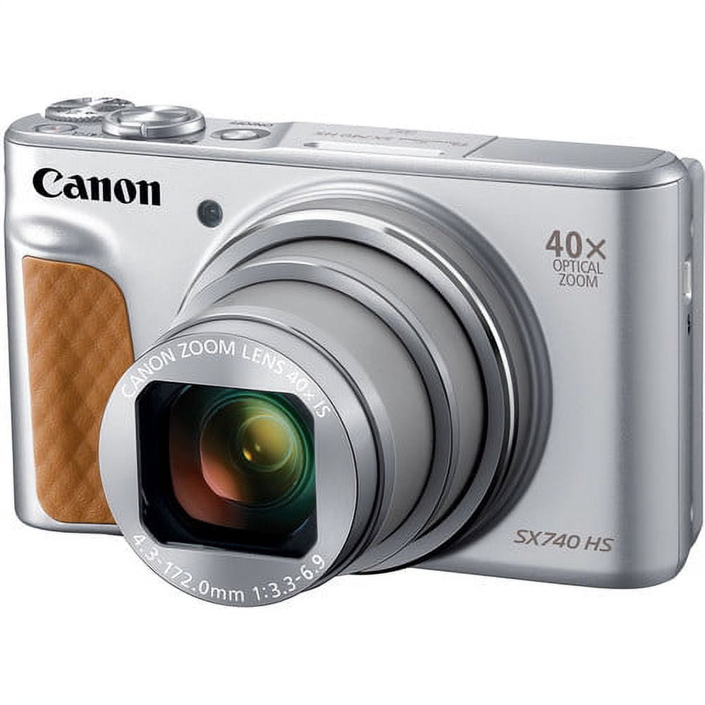 Canon PowerShot SX740 HS Digital Camera (Silver) - 20.3MP, 40x Optical Zoom, 4K Video, Includes 64GB SD Card, Tripod, and More - New(International Model) - Image 2
