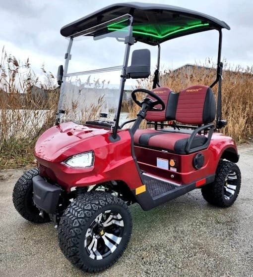 48V Electric Golf Cart 2-Seater – Renegade Light Edition Utility Golf UTV, Red