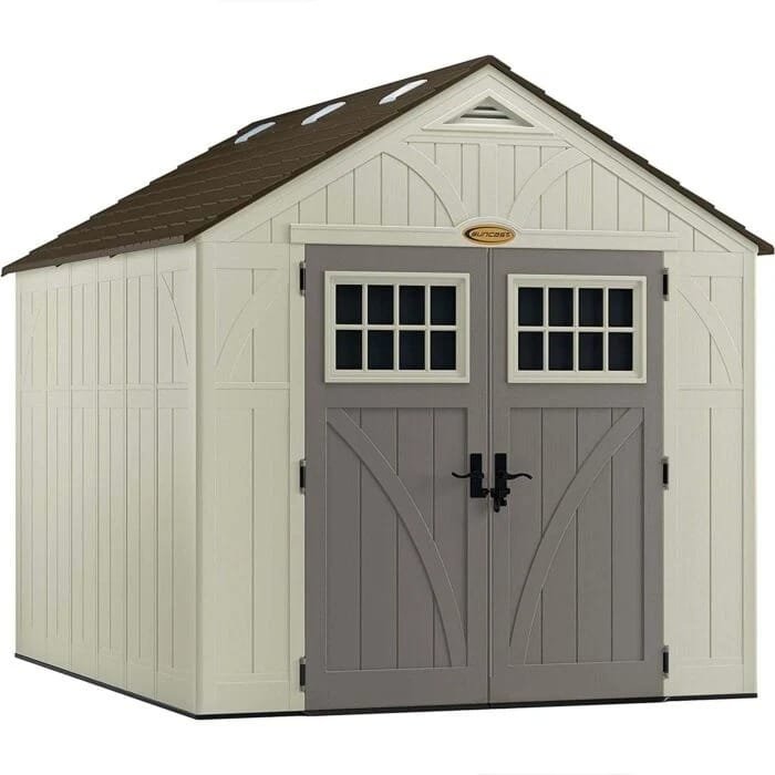 Suncast Tremont 8×10 Outdoor Resin Storage Shed – Durable Garden & Backyard Storage