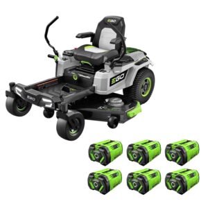 EGO Power+ Z6 ZT5207L 52-Inch 56V Battery Zero-Turn Riding Lawn Mower – Six 12.0Ah Batteries