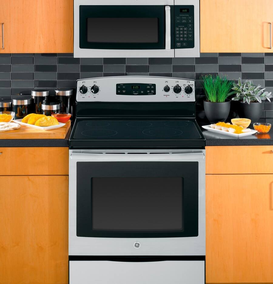 GE - 1.6 Cu. Ft. Over-the-Range Microwave with Convenience Cooking Controls - Stainless Steel