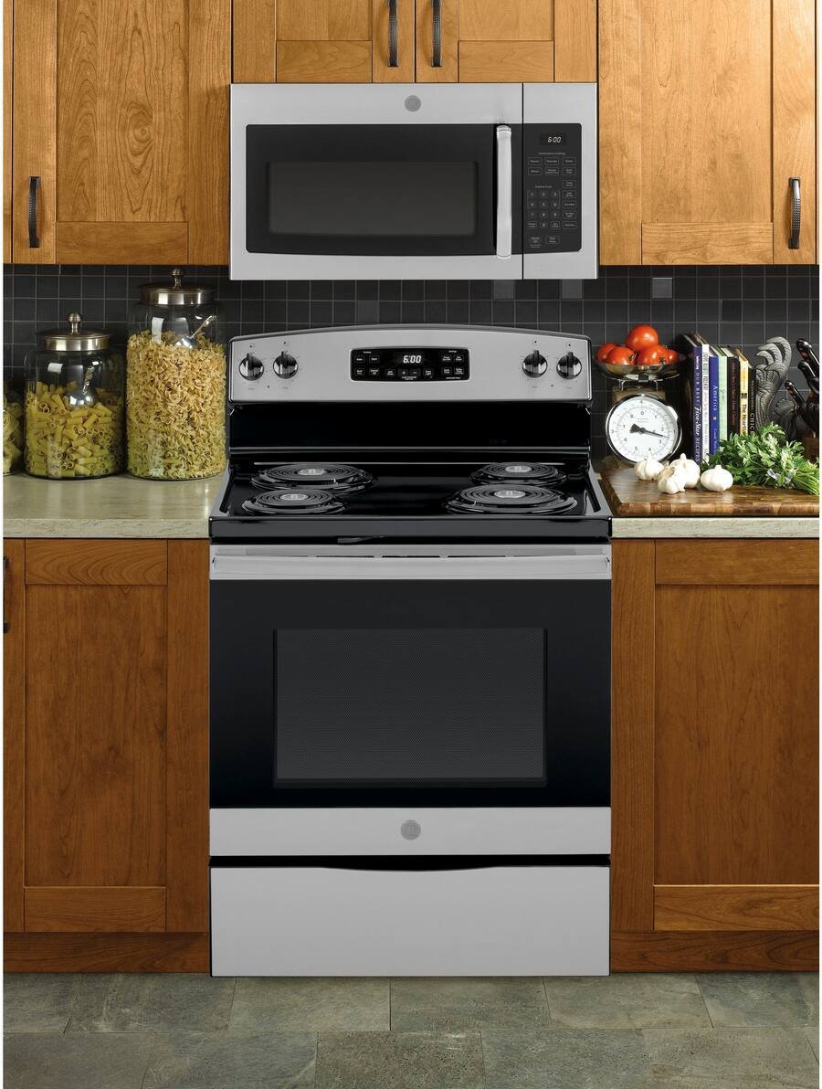 GE - 1.6 Cu. Ft. Over-the-Range Microwave with Convenience Cooking Controls - Stainless Steel