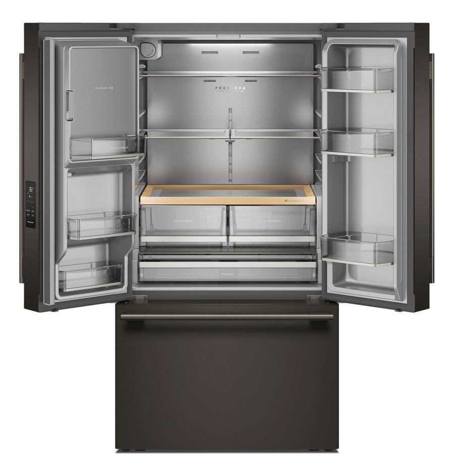 KitchenAid - 36 in. Wide 30 cu. ft. French Door Refrigerator with Exterior Water and Ice - Black Ore