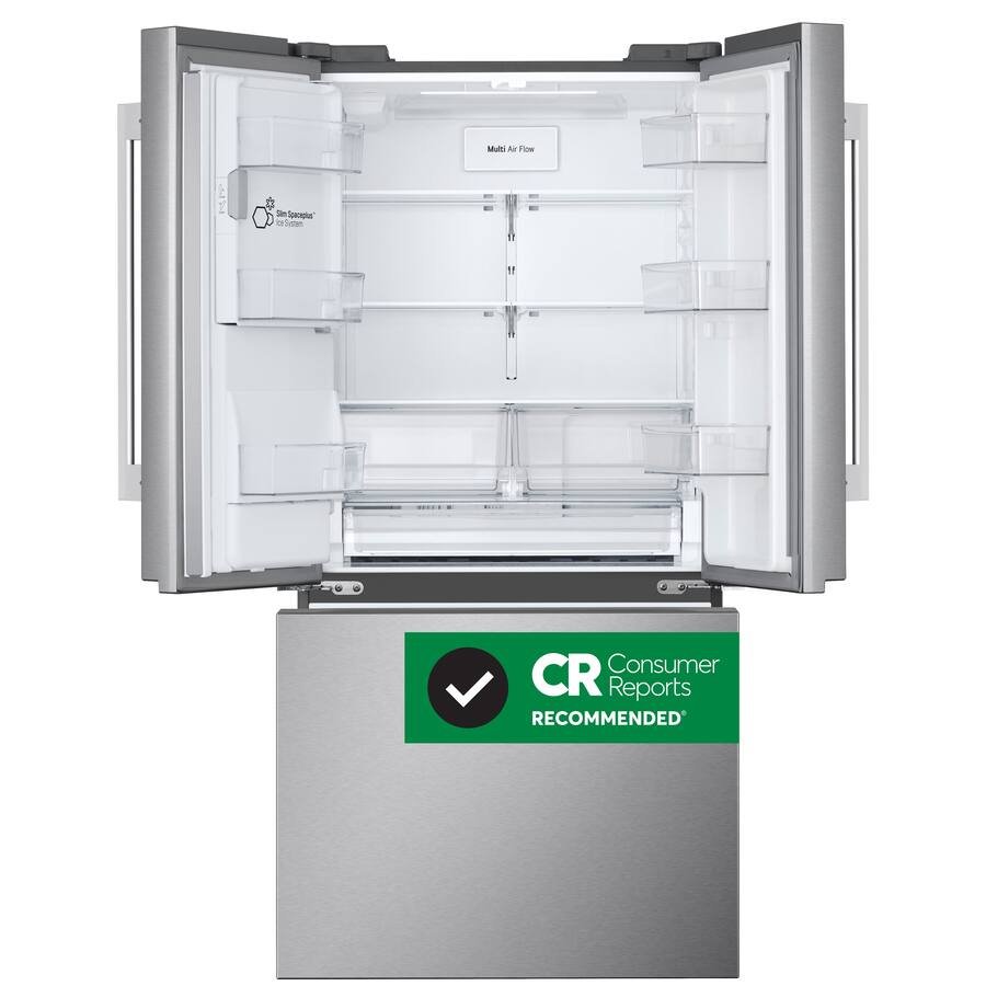 LG - 33-in Wide Standard-Depth MAX 24.5 Cu. Ft. Smart French Door Refrigerator with Dual Ice - Stainless Steel