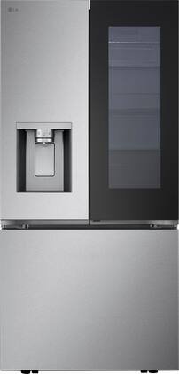 LG - 33-in Wide Standard-Depth MAX 24.5 Cu. Ft. Smart French Door Refrigerator with Dual Ice - Stainless Steel