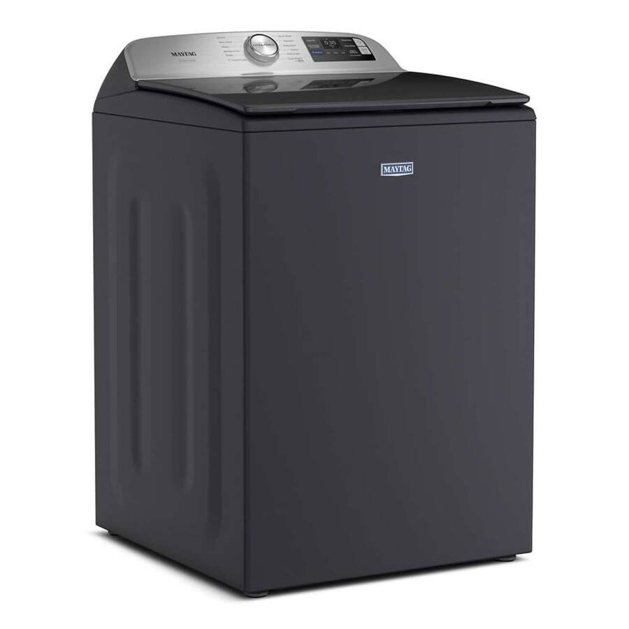 Maytag - 5.3 Cu. Ft. Pet Pro Top Load Impeller Washer with Extra Power and Sanitize Cycle with Oxi - Midnight Steel